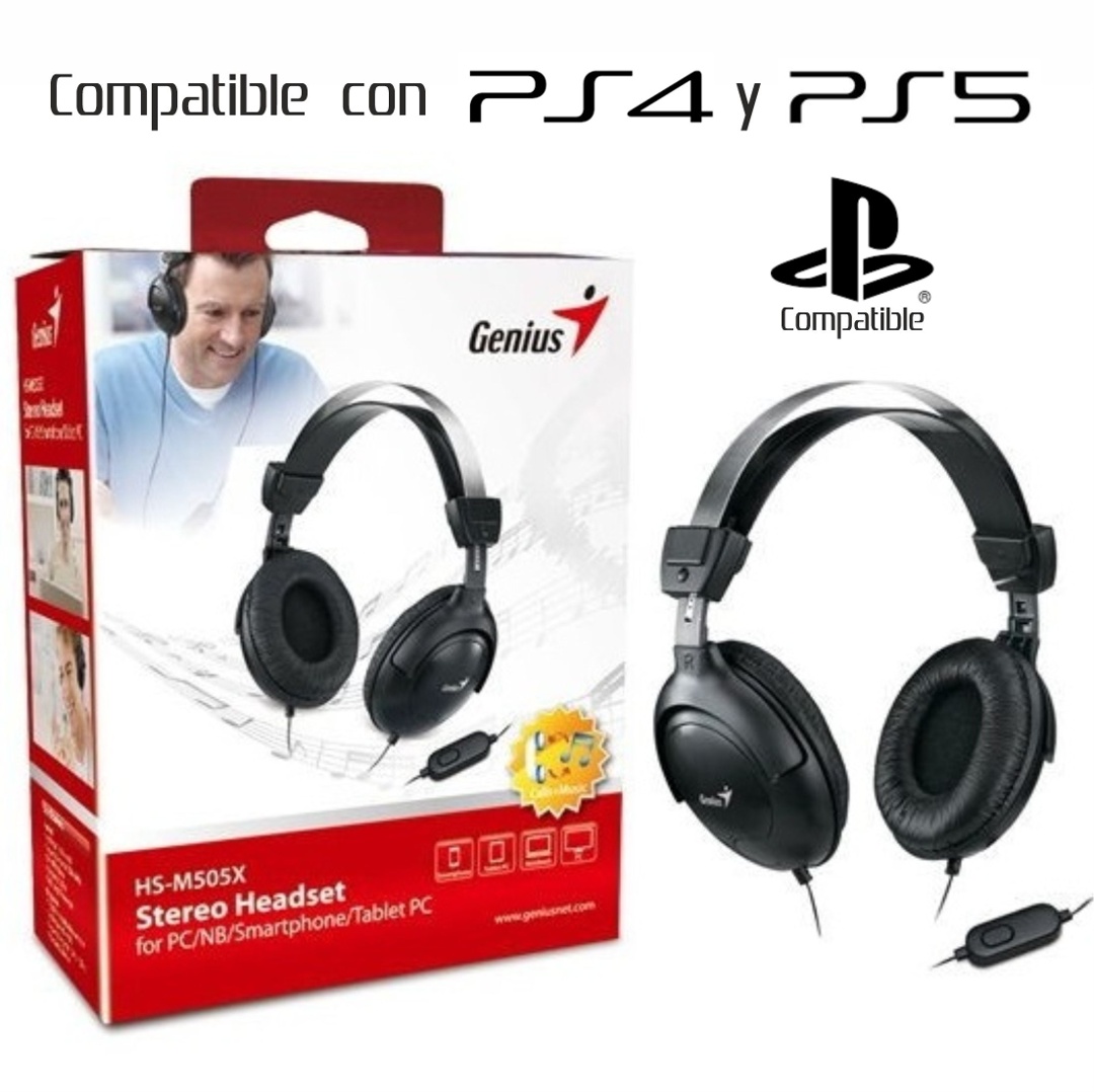AudfonosGeniusHSM505Xcmicrfonosinglejack35mm Audífonos Genius HS-M505X c/micrófono single jack 3.5 mm en TecnoServiceChuy