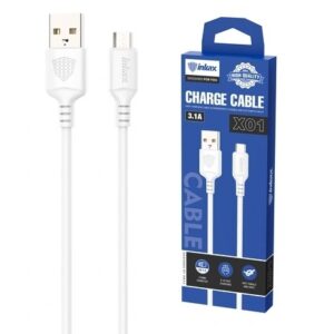 Cable Inkax Micro USB 3.1a 1m blanco en TecnoServiceChuy