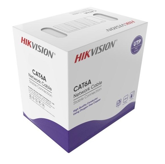 CableUTPHikvisionCat6A305m056mm Cable UTP Hikvision Cat6A 305m 0.56mm en TecnoServiceChuy