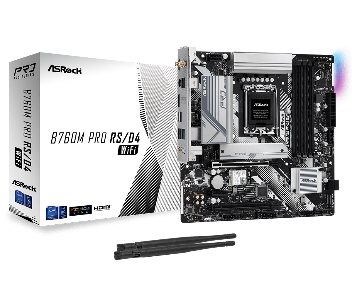 MotherAsrockB760MProRSLGA1700Wifi6E Mother Asrock B760M Pro RS LGA 1700 Wifi 6E en TecnoServiceChuy