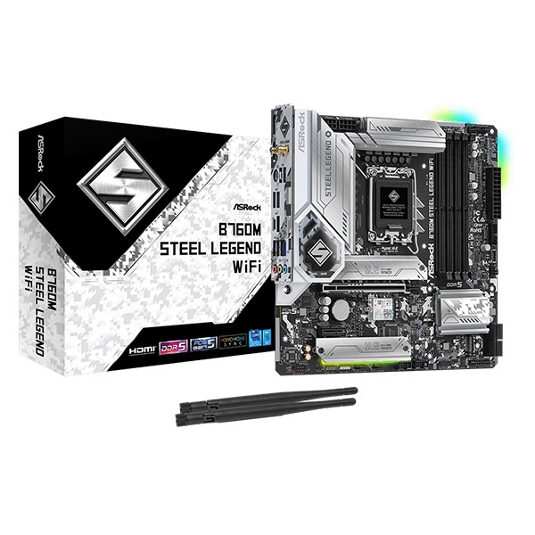MotherAsrockB760MSteelLegendLGA1700WiFi6 Mother Asrock B760M Steel Legend LGA 1700 WiFi 6 en TecnoServiceChuy