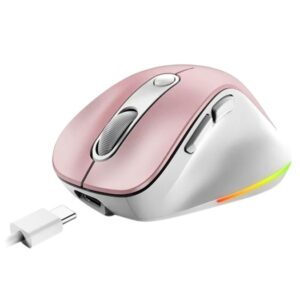 Mouse Genius Ergo 9000S Pro rosa en TecnoServiceChuy