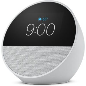 Parlante inteligente y Reloj Amazon Echo Spot blanco en TecnoServiceChuy